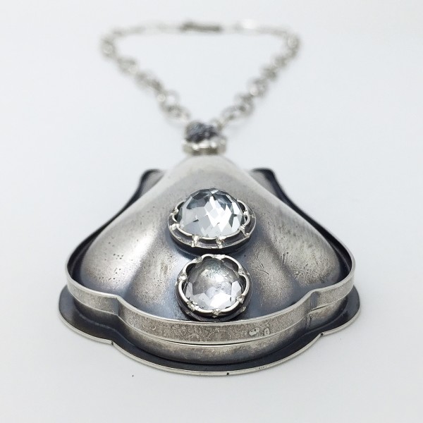 Louise Locket - sterling silver spoon, sterling silver, white topaz